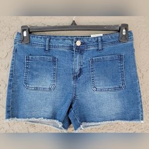 Epic Threads patch pocket distressed hem zipper closure  jeans shorts size 16